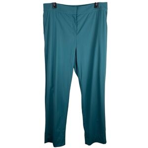 St. John | Teal Green Wool Straight Leg Dress Pants
